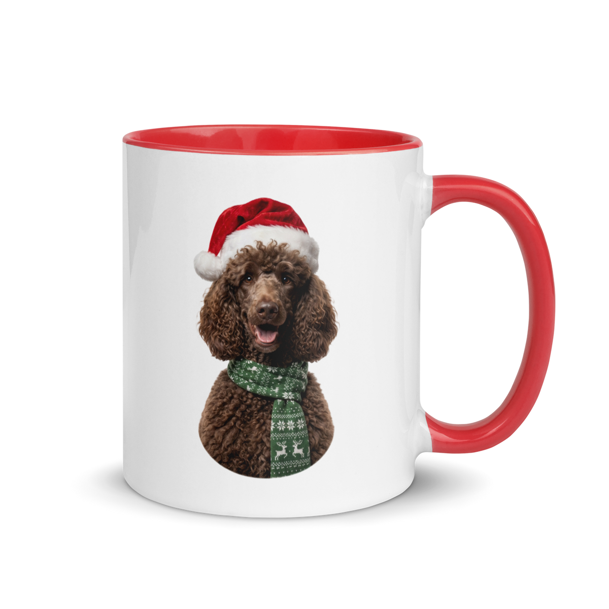 Brown Poodle Ceramic Mug with Color Inside