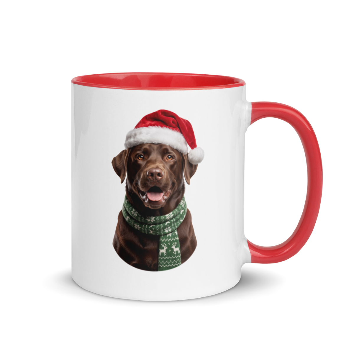 Chocolate Labrador Ceramic Mug with Color Inside