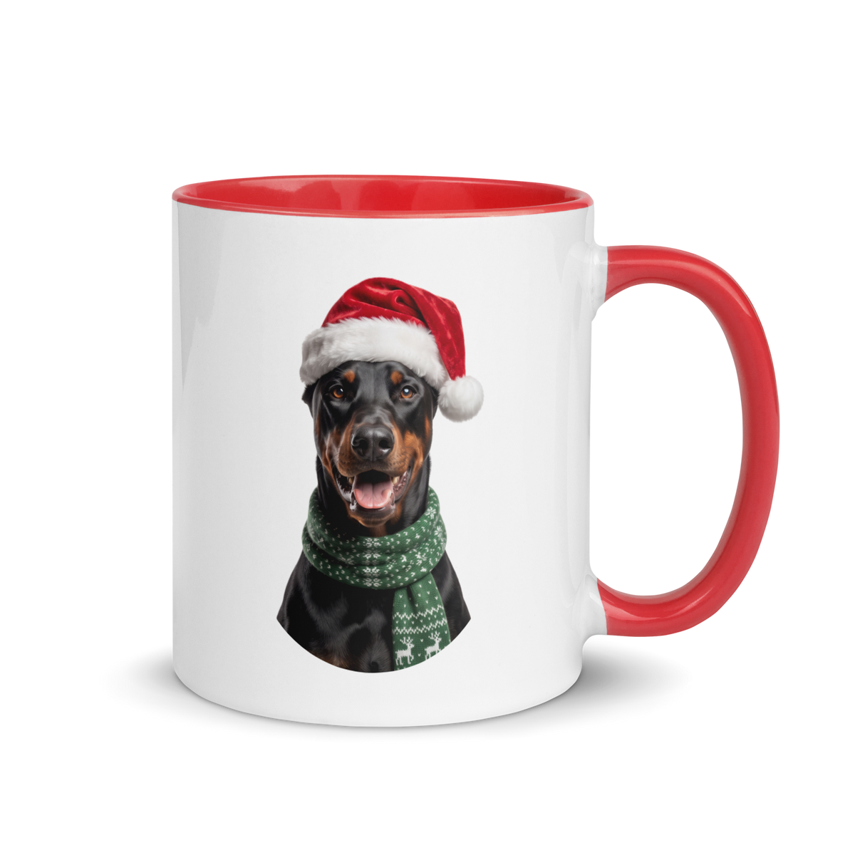 Dobermann Pinscher Ceramic Mug with Color Inside