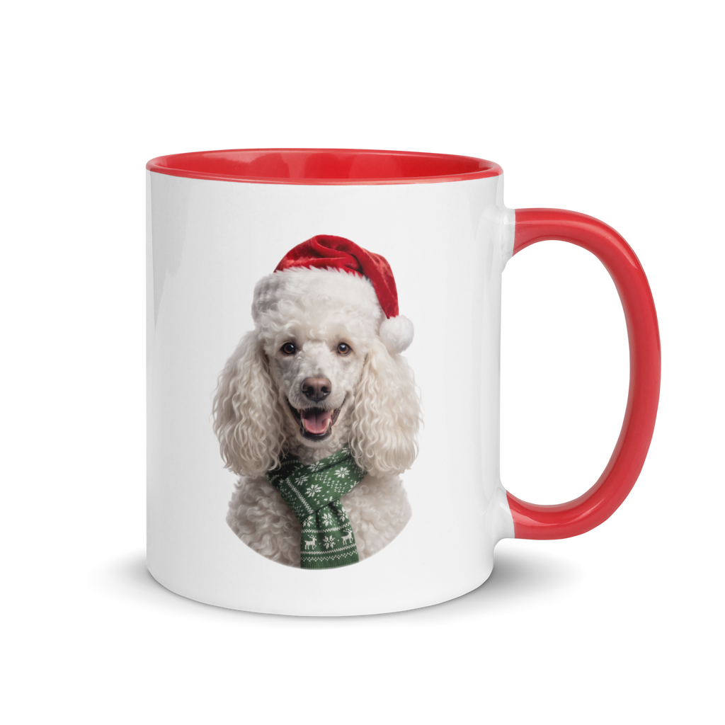 White Poodle Ceramic Mug with Color Inside