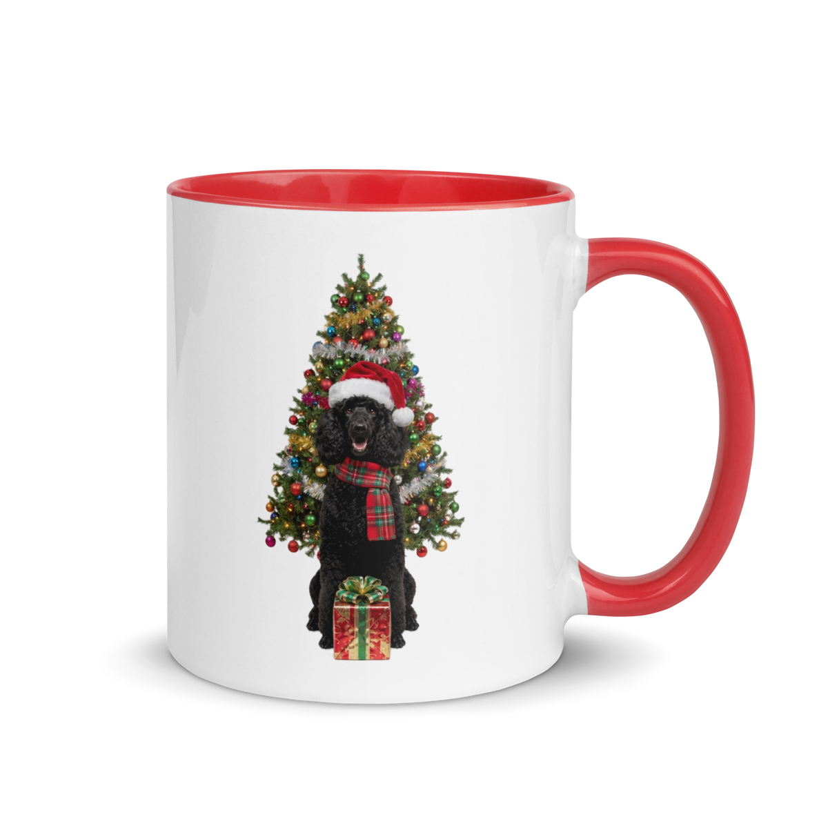 Black Poodle Ceramic Christmas Mug
