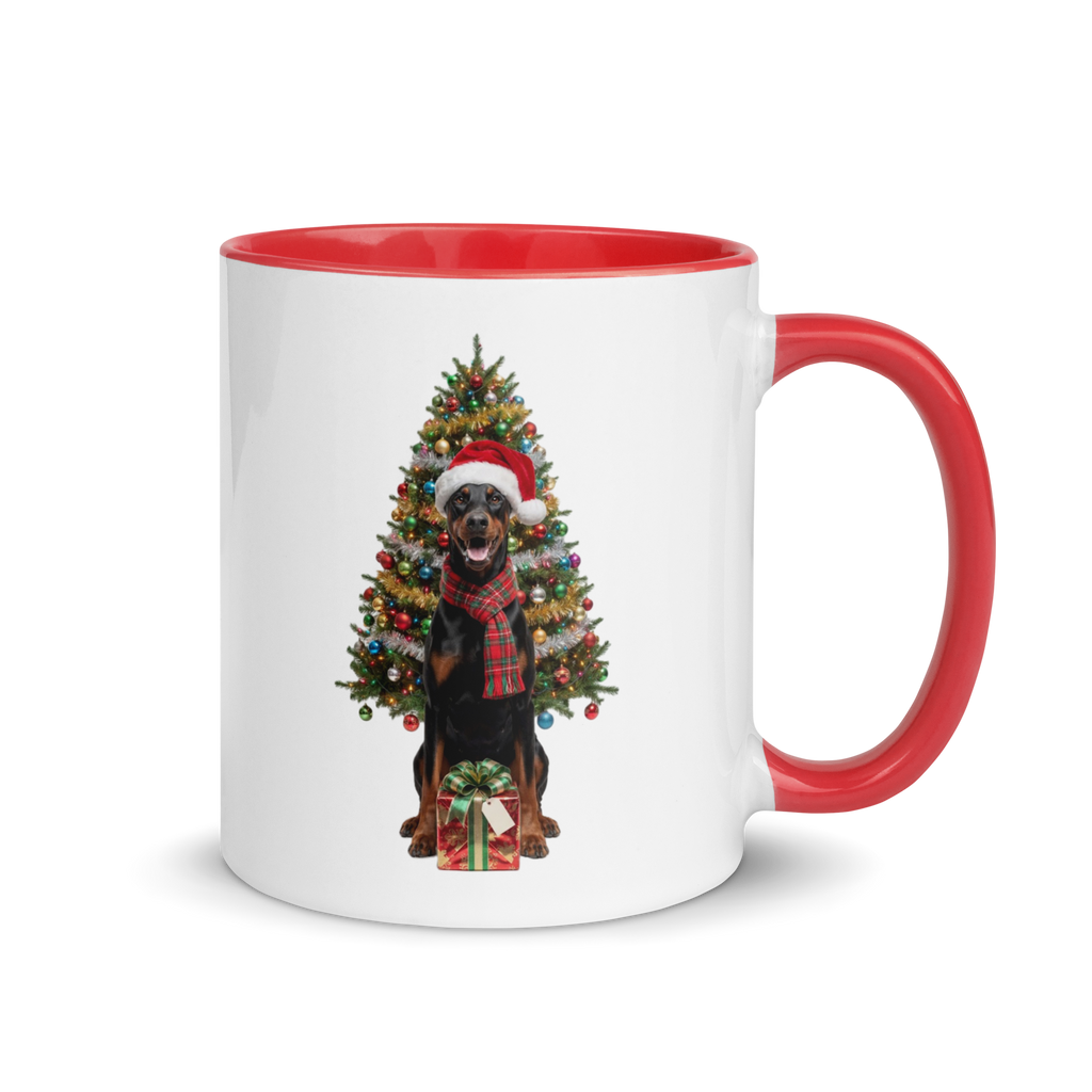 Doberman Pinscher Ceramic Christmas Mug