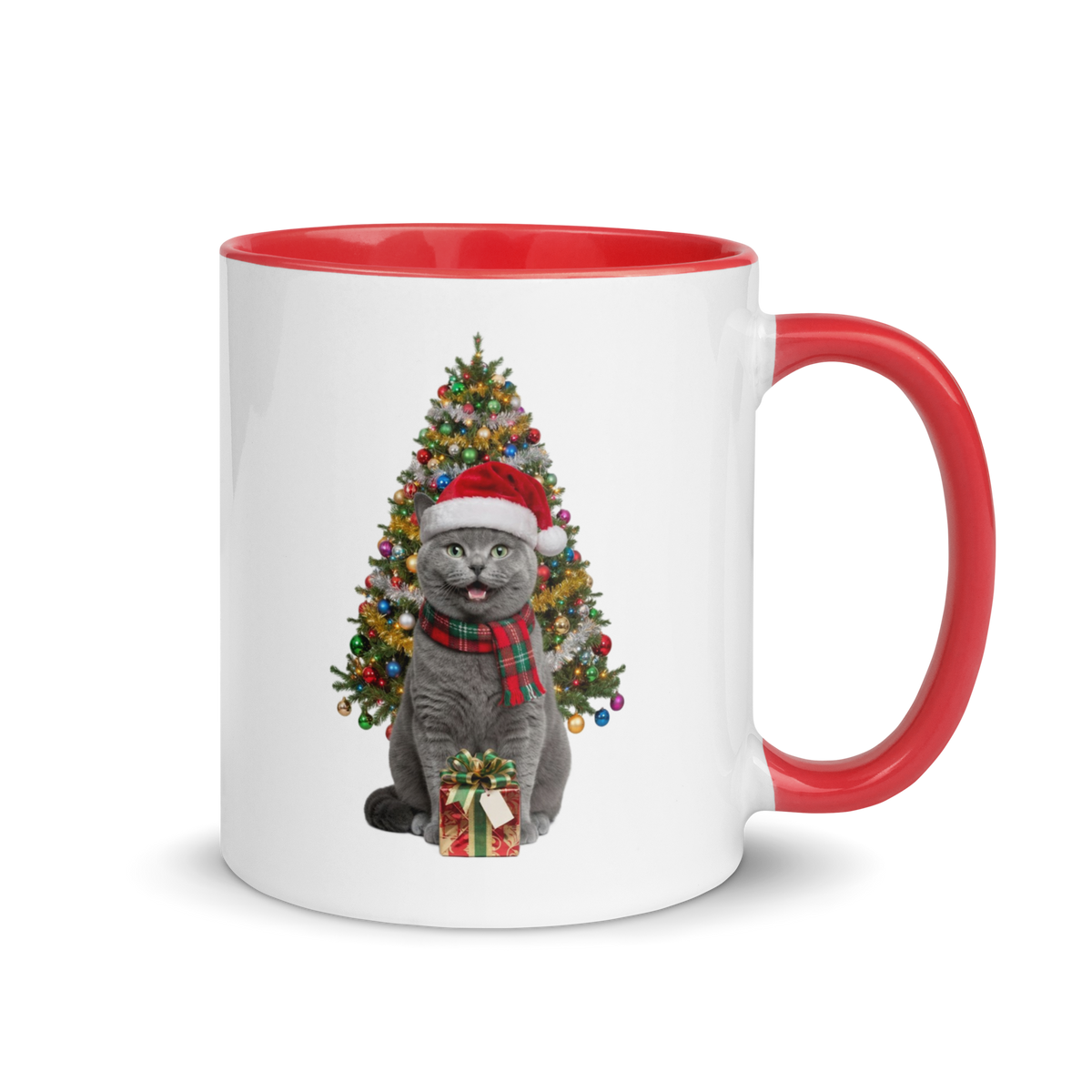 British Shorthair Cat Ceramic Christmas Mug