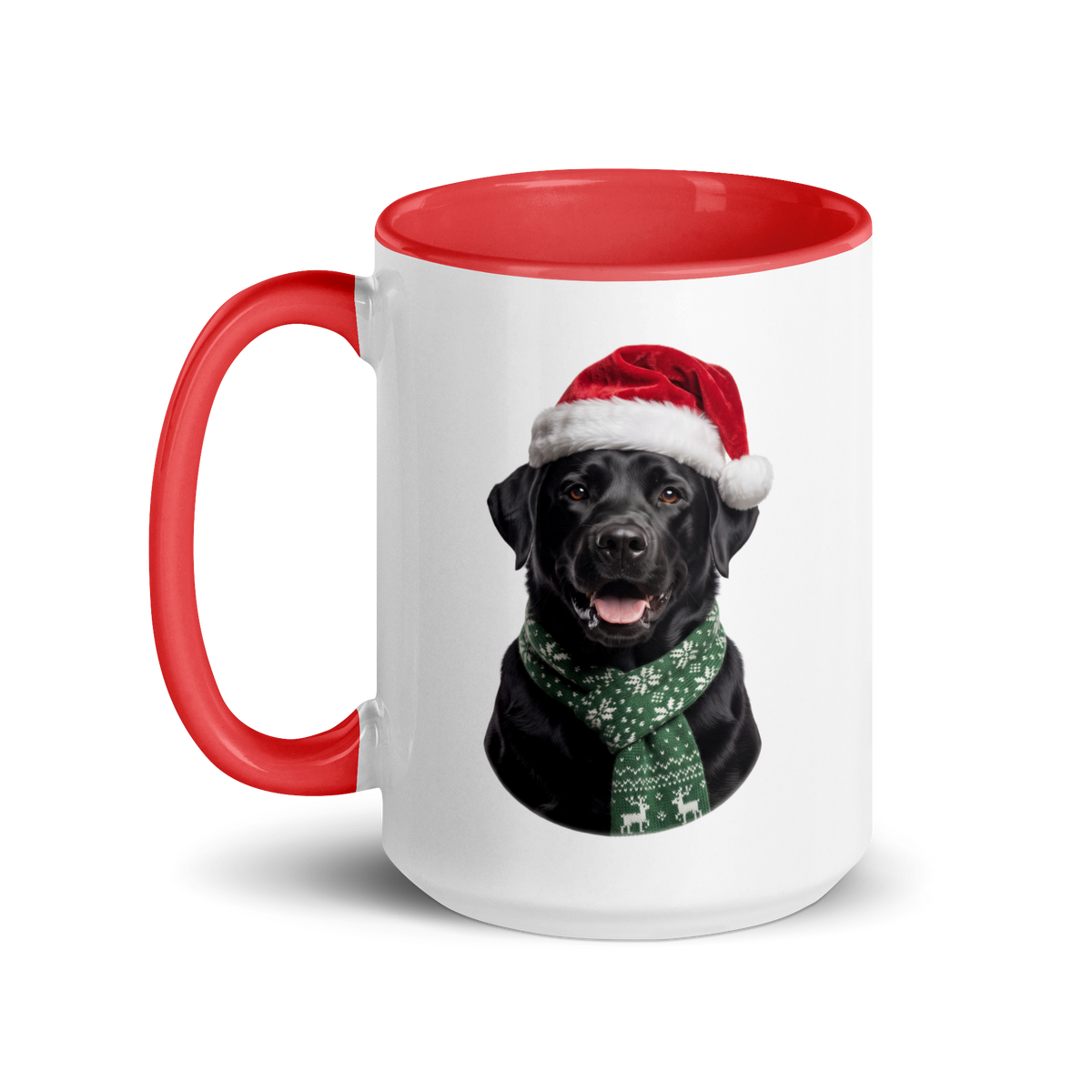 Black Labrador Ceramic Mug with Color Inside
