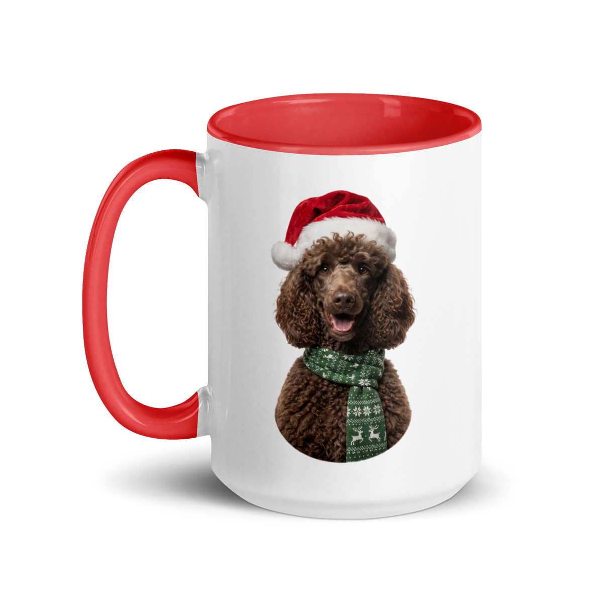 Brown Poodle Ceramic Mug with Color Inside