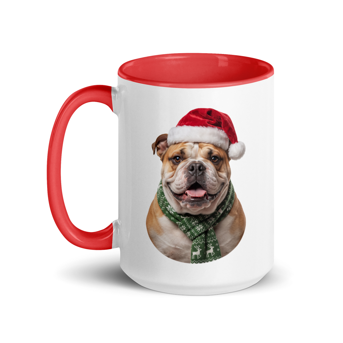 Bulldog Ceramic Mug with Color Inside