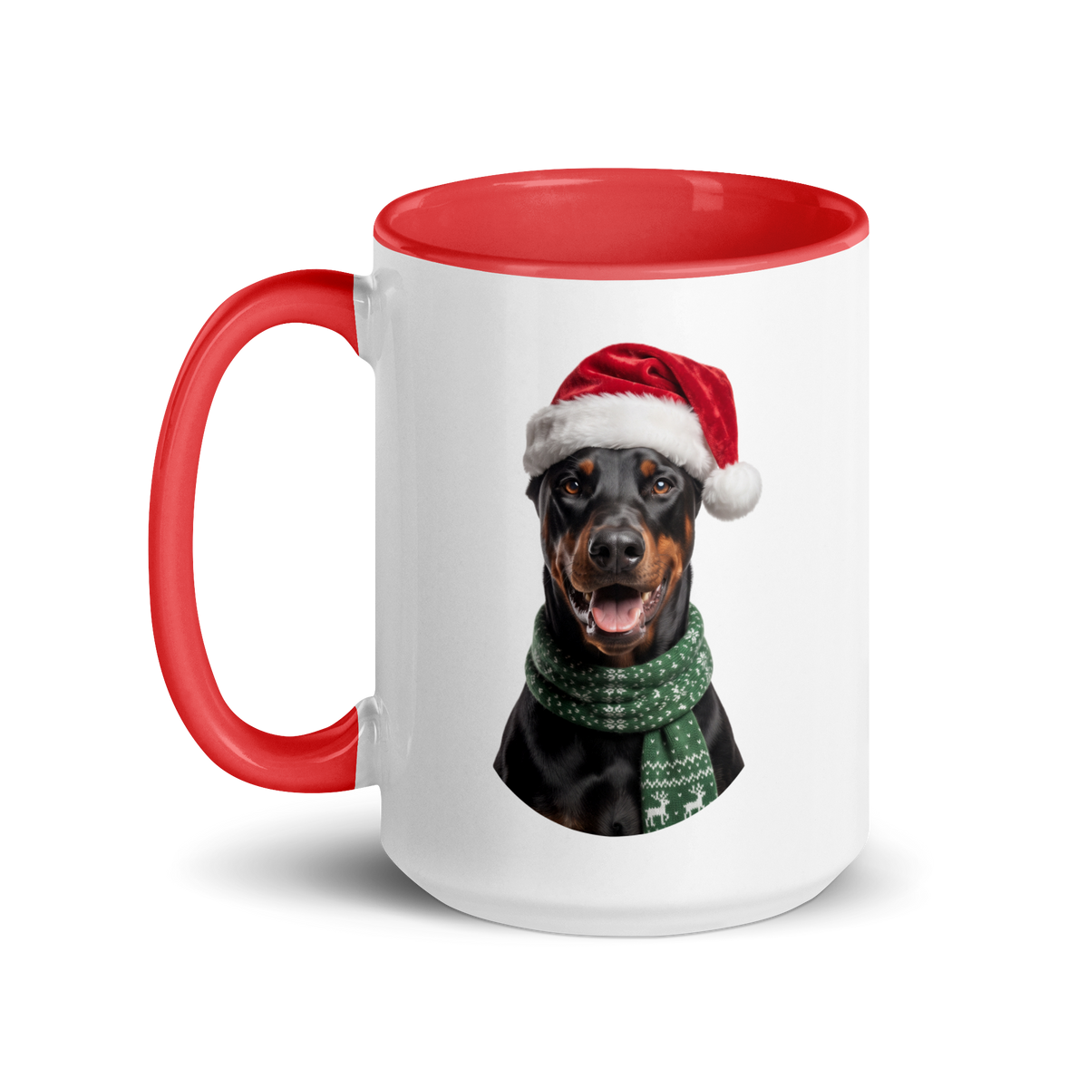 Dobermann Pinscher Ceramic Mug with Color Inside
