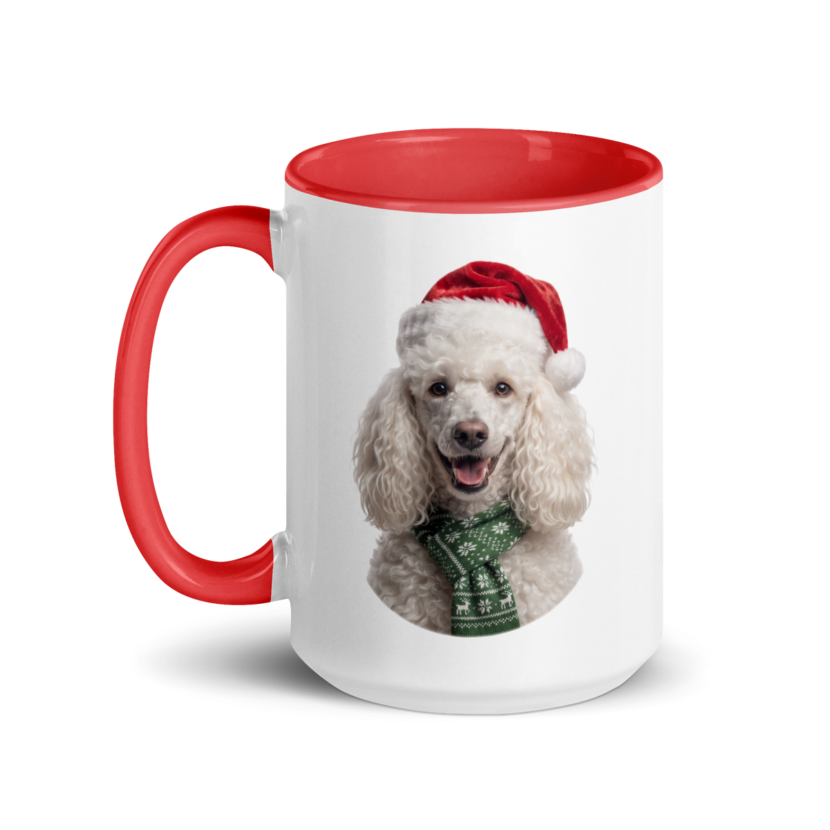 White Poodle Ceramic Mug with Color Inside