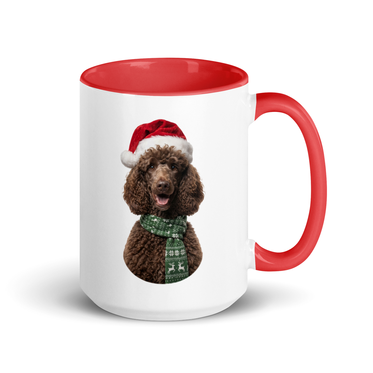 Brown Poodle Ceramic Mug with Color Inside