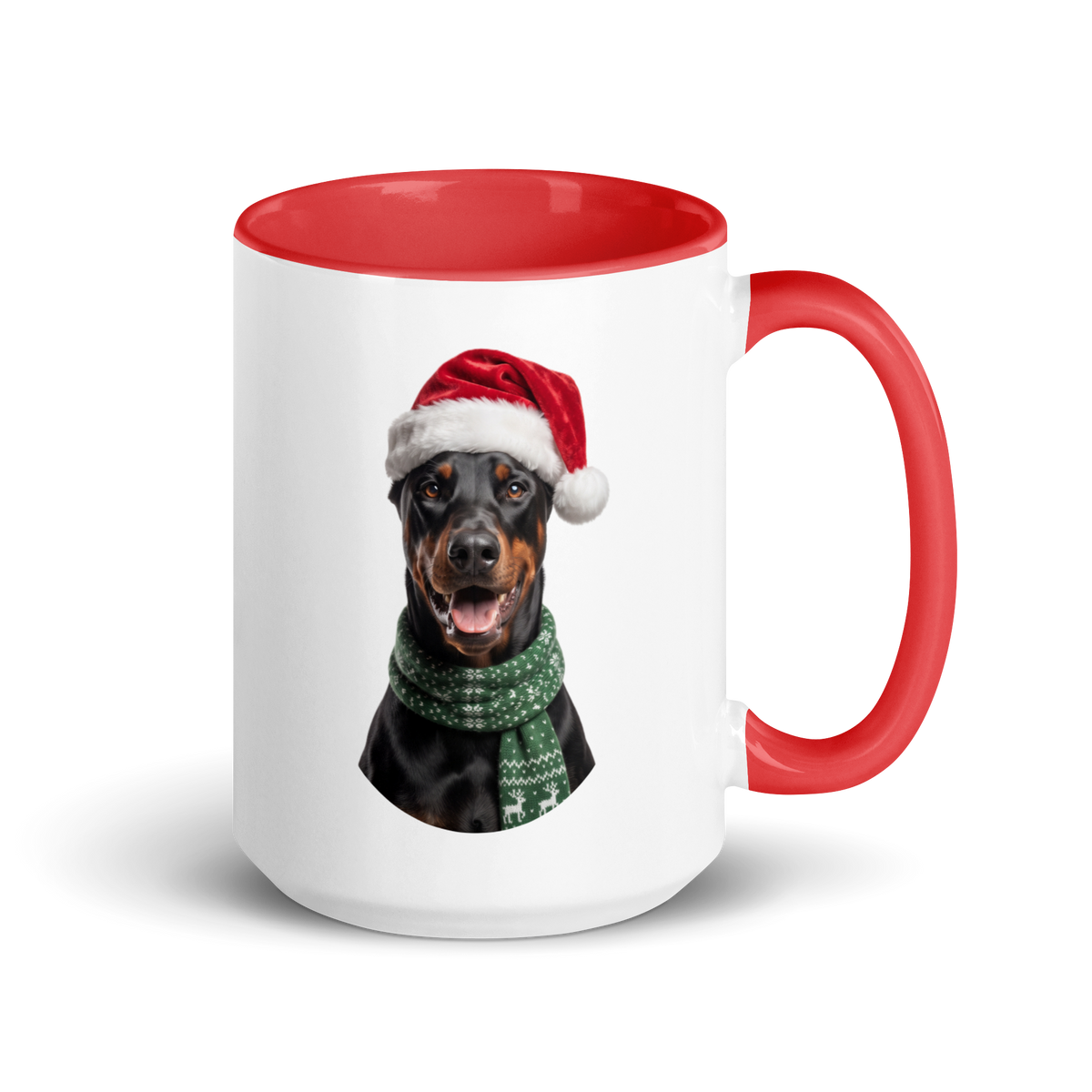 Dobermann Pinscher Ceramic Mug with Color Inside