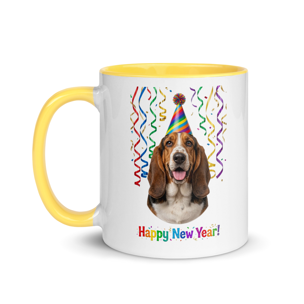 Basset Hound Ceramic New Year Mug
