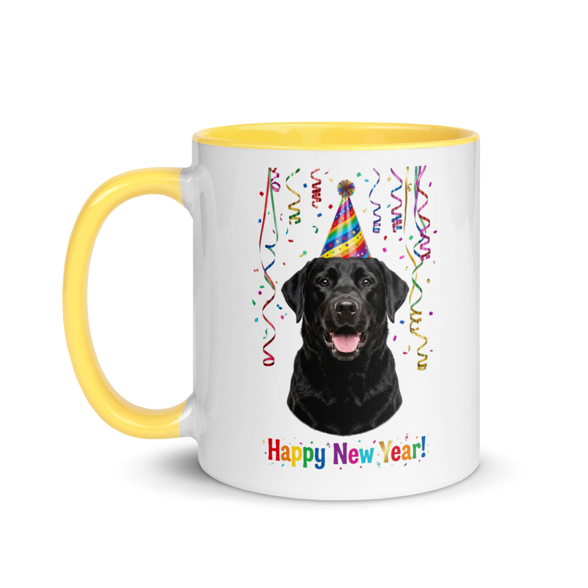 Black Labrador Ceramic New Year Mug