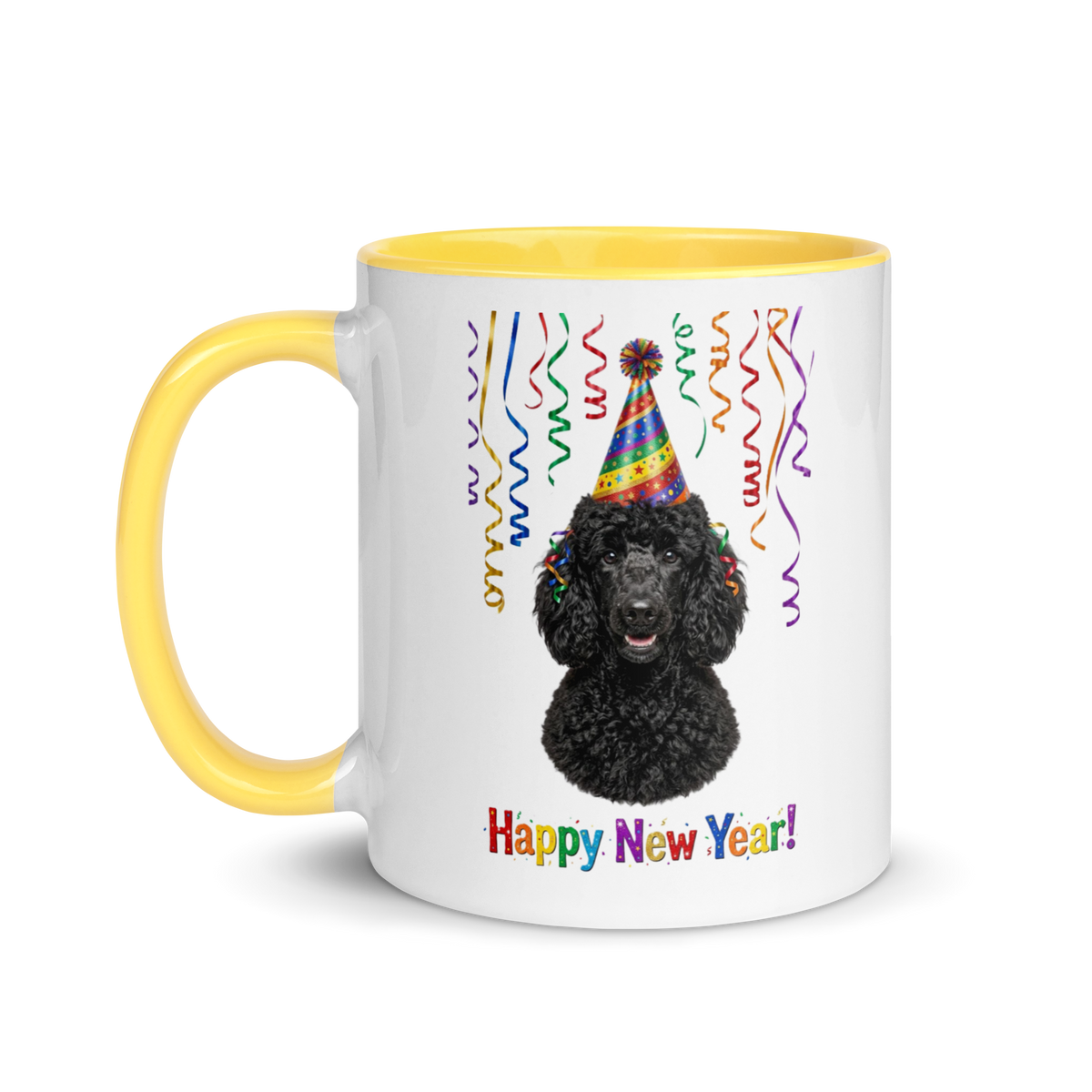 Black Poodle Ceramic New Year Mug