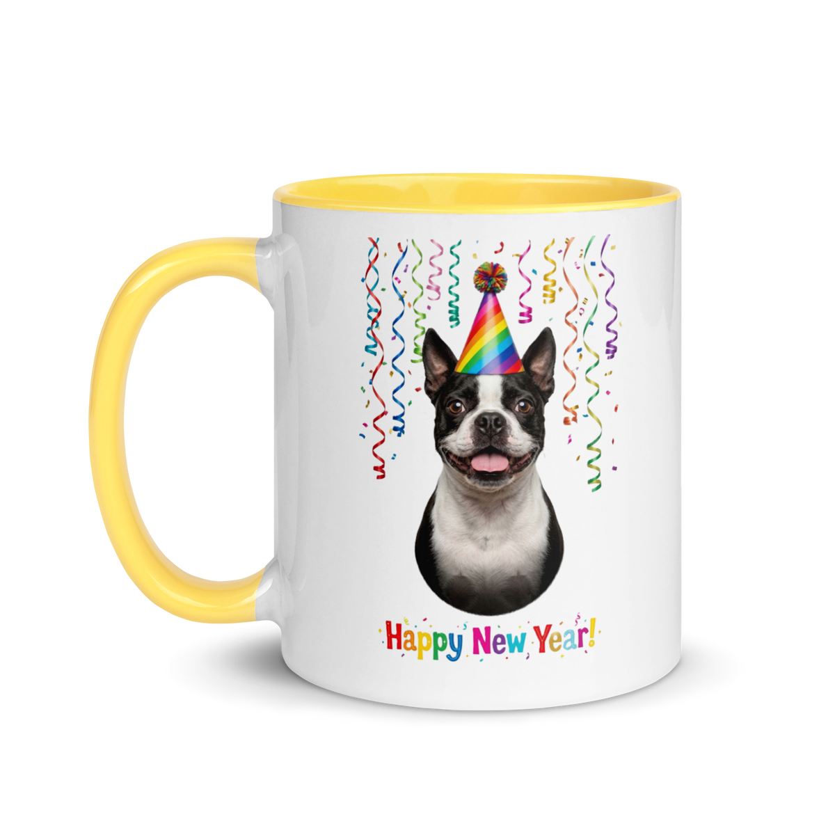 Boston Terrier Ceramic New Year Mug
