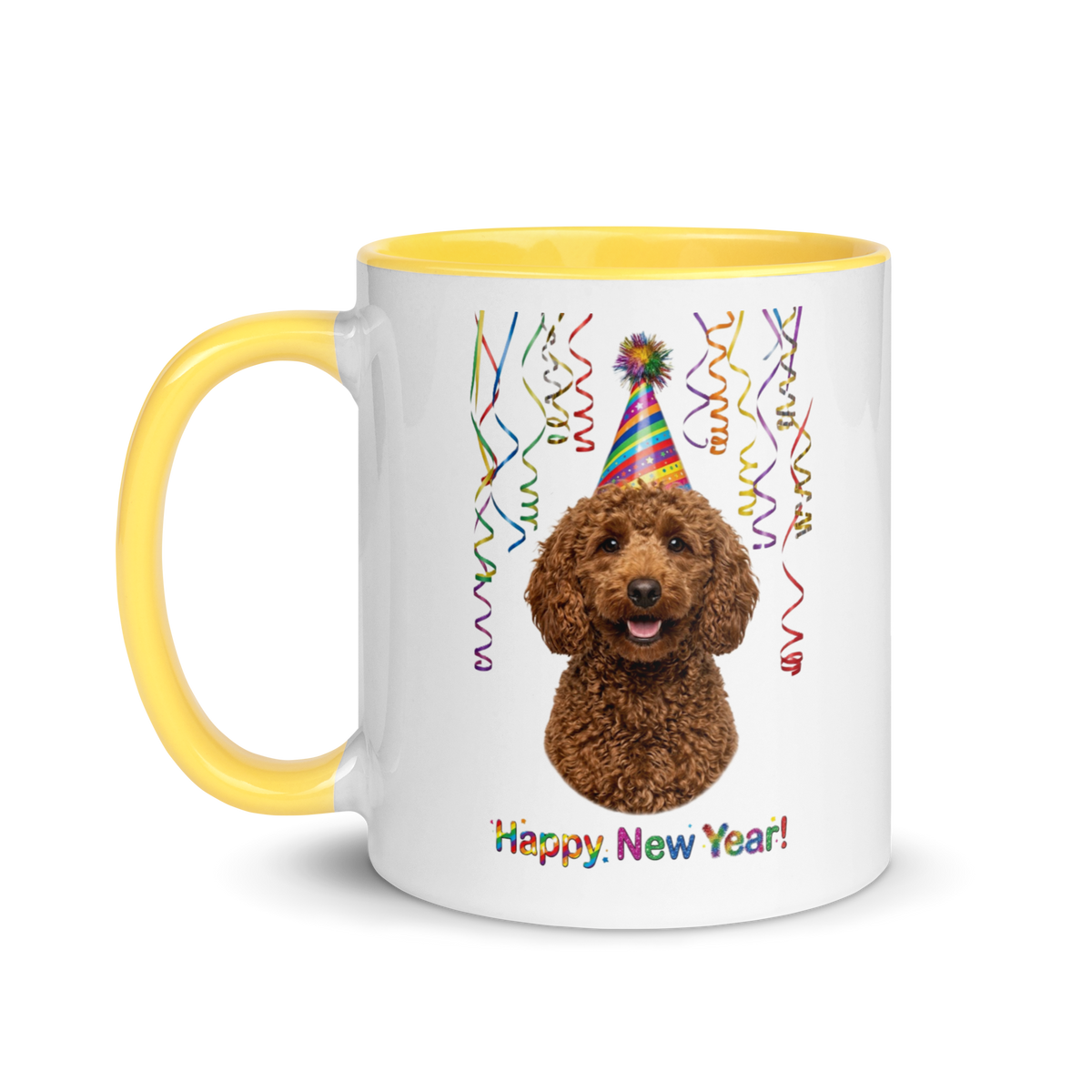 Brown Poodle Ceramic New Year Mug