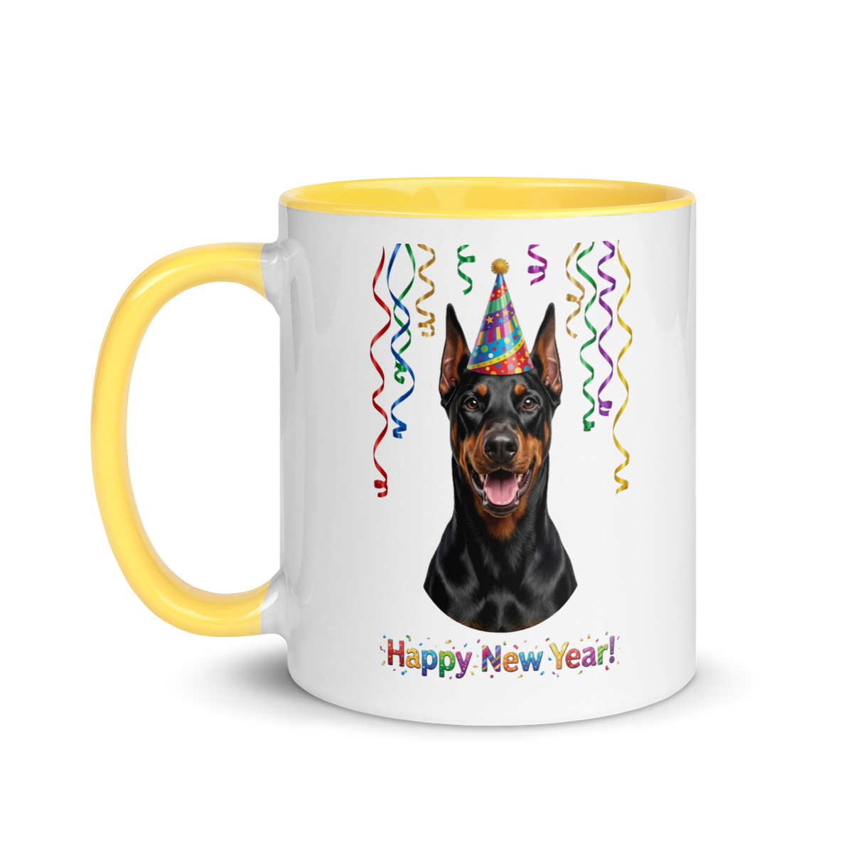 Doberman Pincher Ceramic New Year Mug