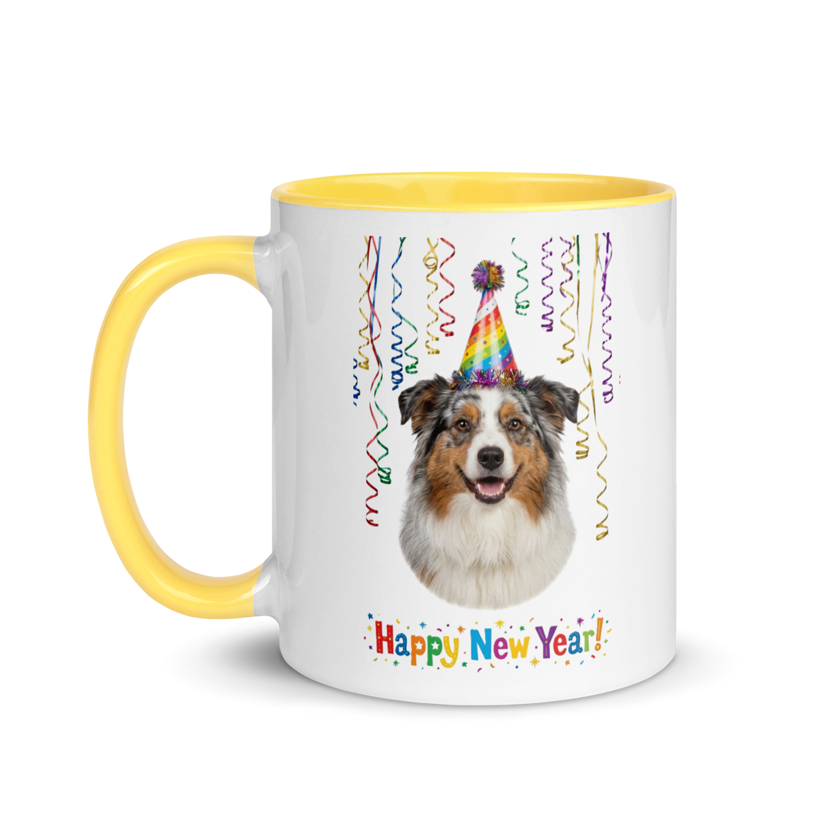 Minature American Shepherd Ceramic New Year Mug