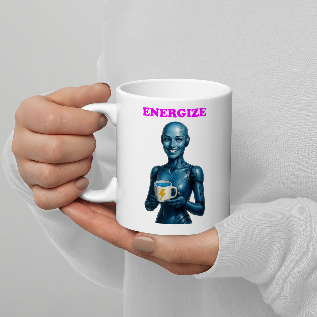 Blue Android Woman Energize Mug