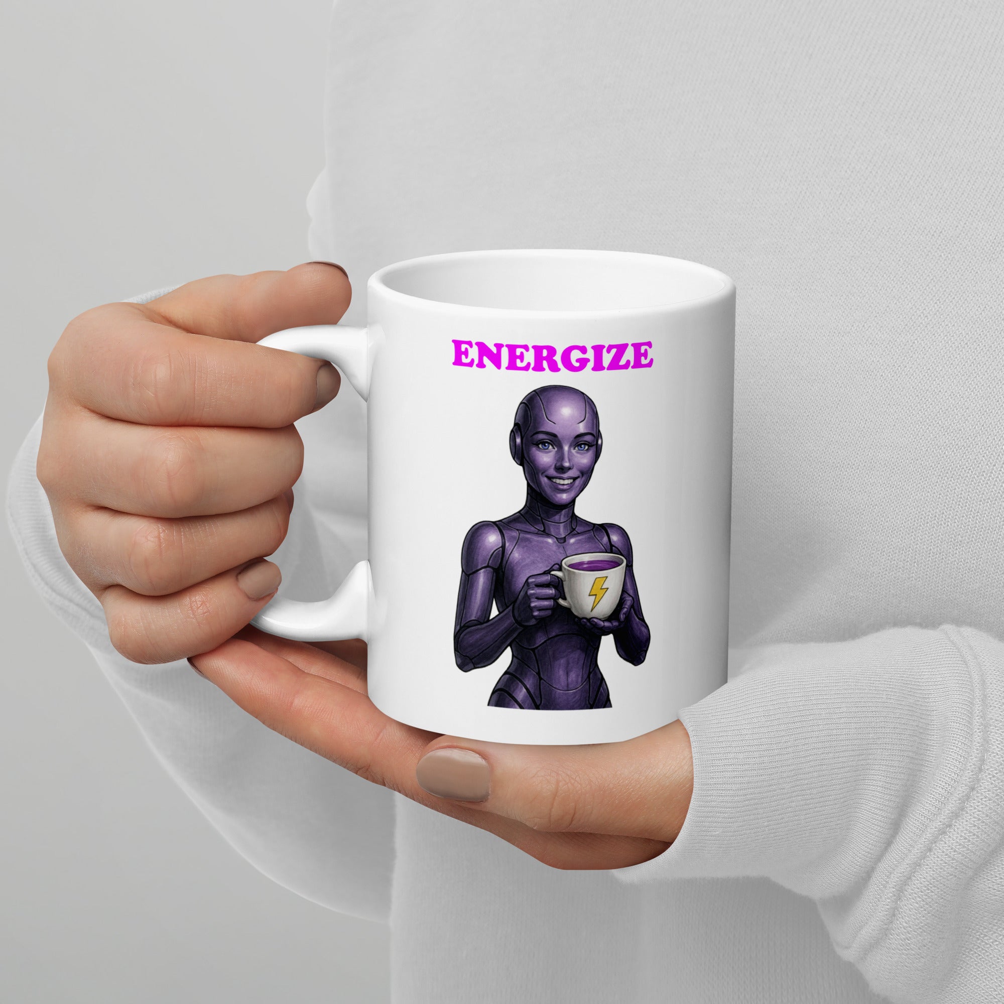 Purple Android Woman Energize Mug
