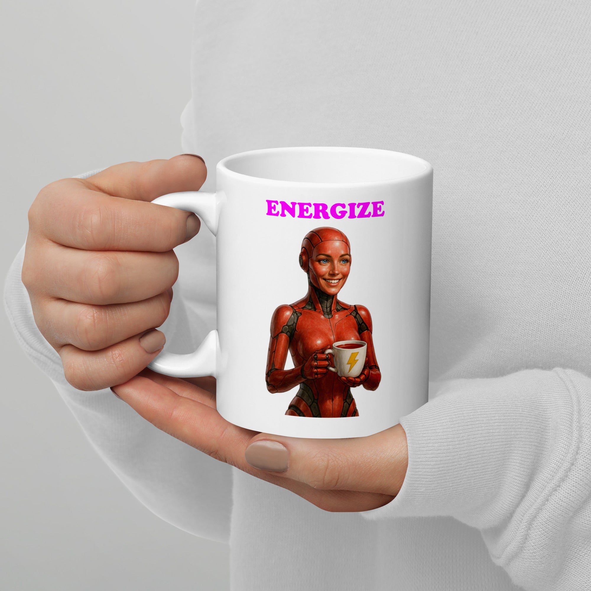 Strawberry Android Woman Energize Mug