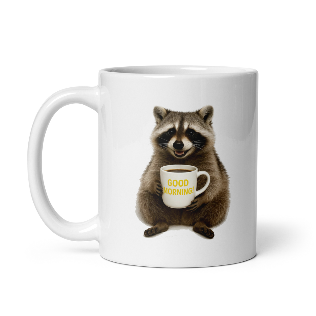 Raccoon Good Morning Ceramic Mug