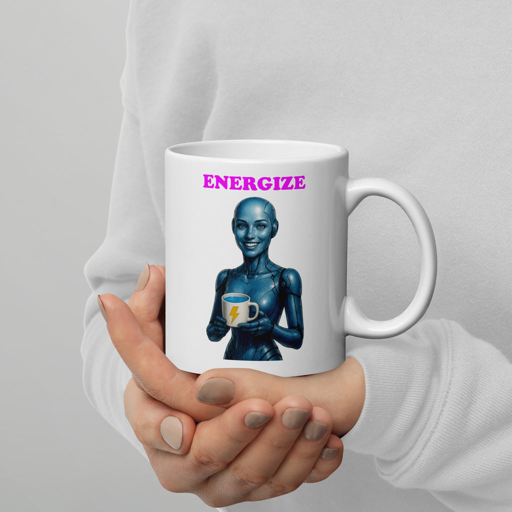 Blue Android Woman Energize Mug