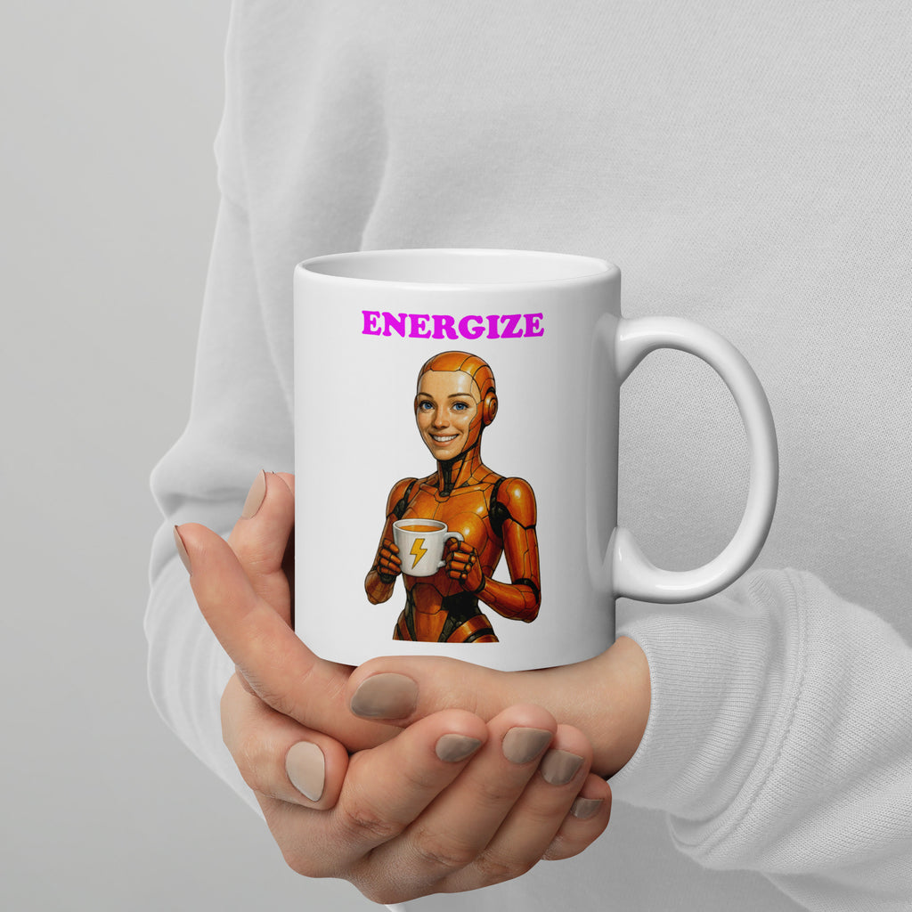 Orange Android Woman Energize Mug