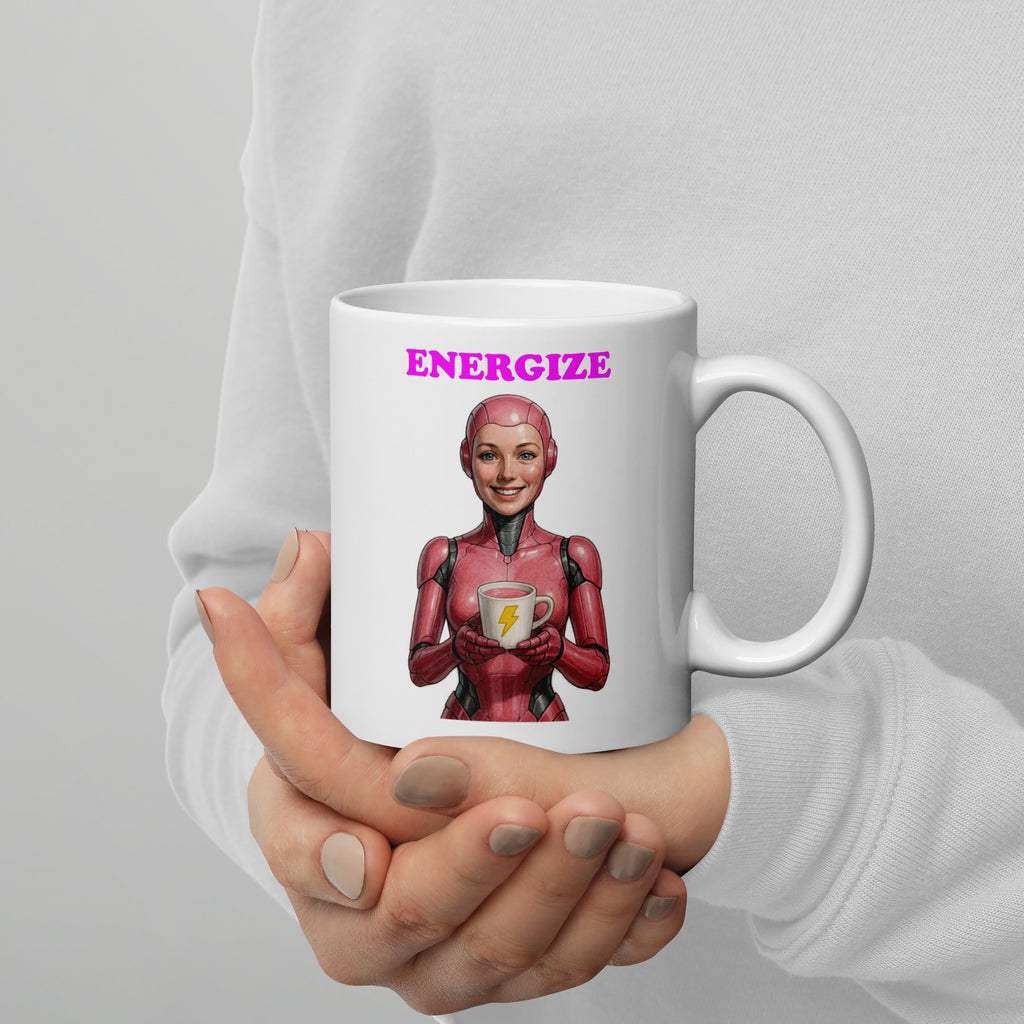 Pink Android Woman Energize Mug