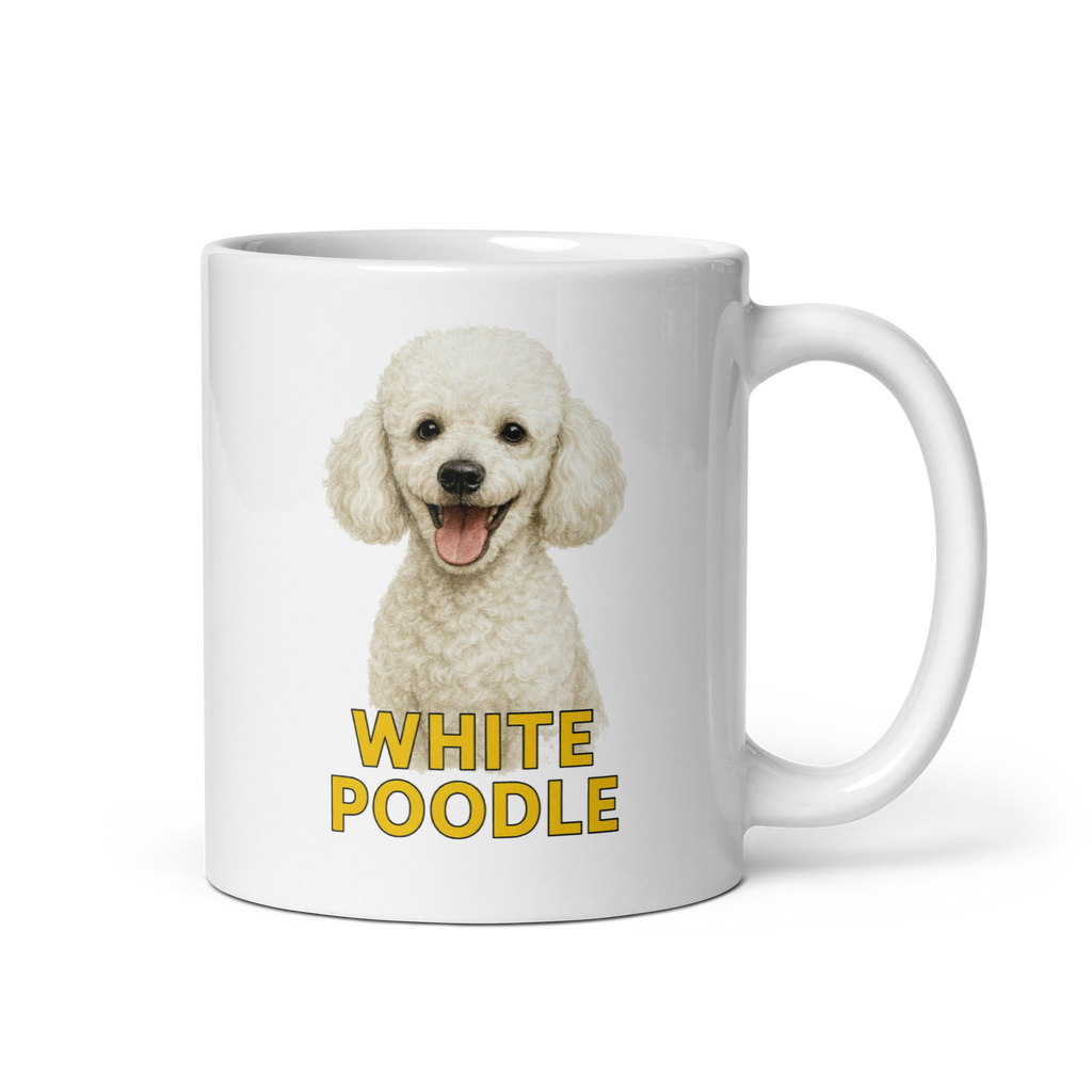 White Poodle Ceramic Mug