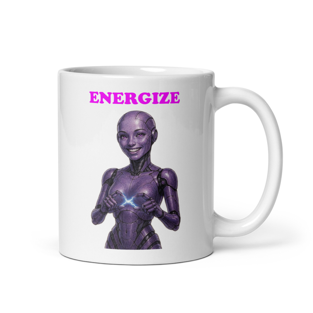 Android Woman Arcing Mug-Purple
