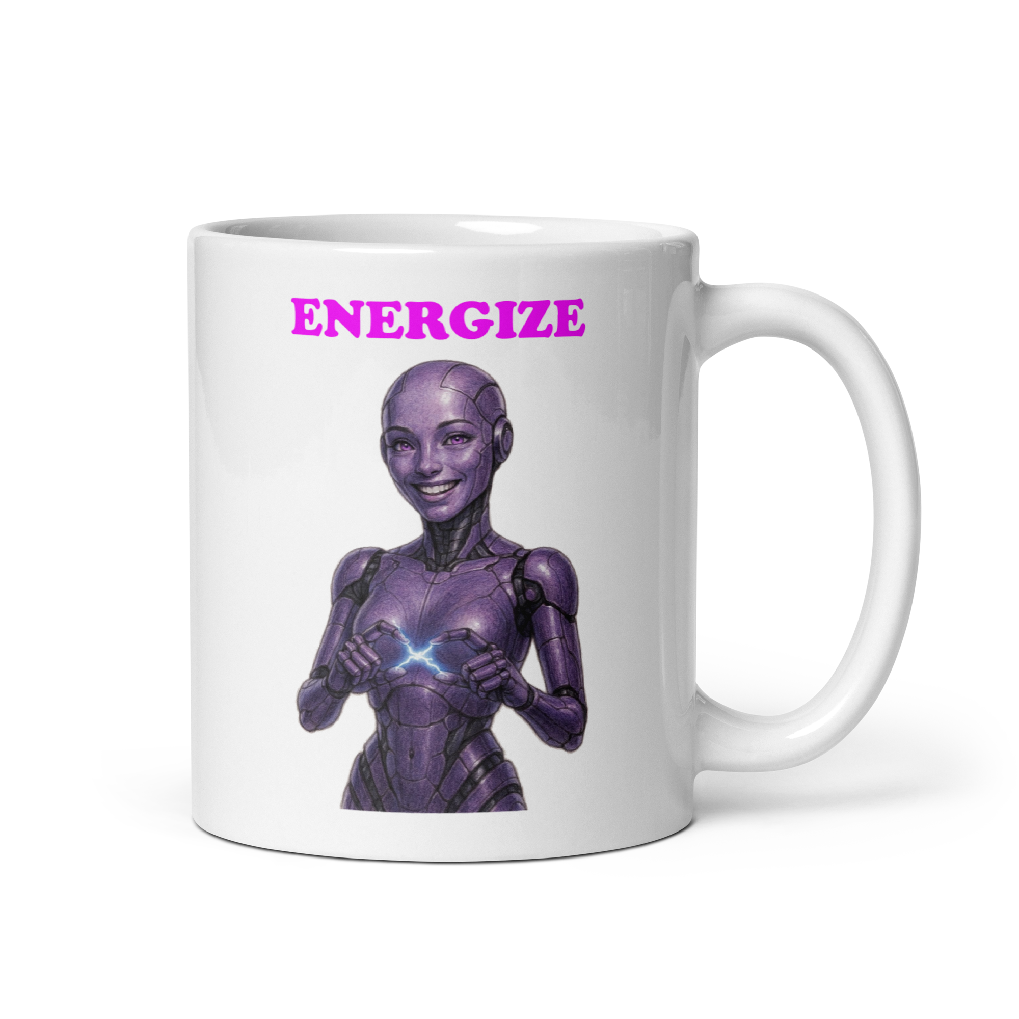 Android Woman Arcing Mug-Purple