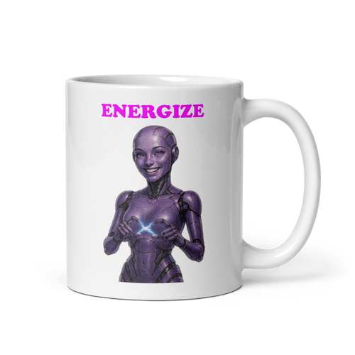 Android Woman Arcing Mug-Purple