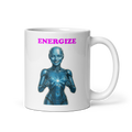 Android Woman Arcing Mug-Blue