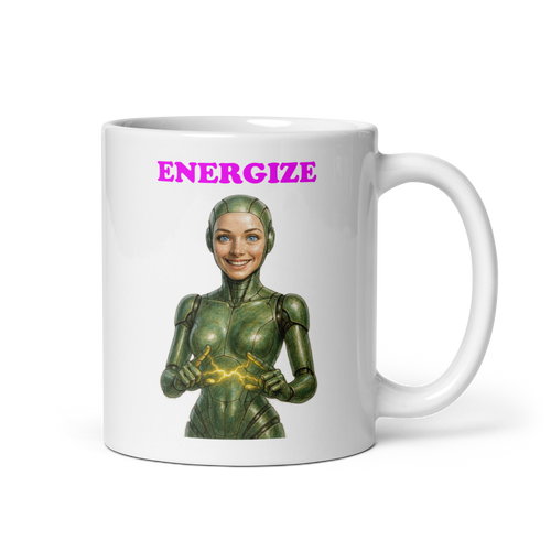 Android Woman Arcing Mug-Green