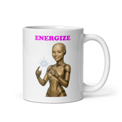 Android Woman Arcing Mug-Beige