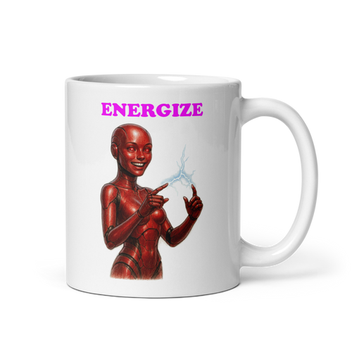 Android Woman Arcing Mug-Crimson
