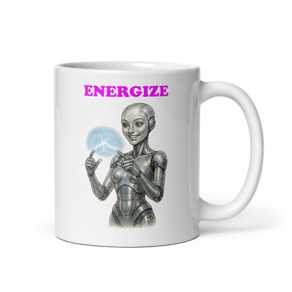 Android Woman Arcing Mug-Platinum