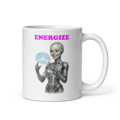 Android Woman Arcing Mug-Platinum