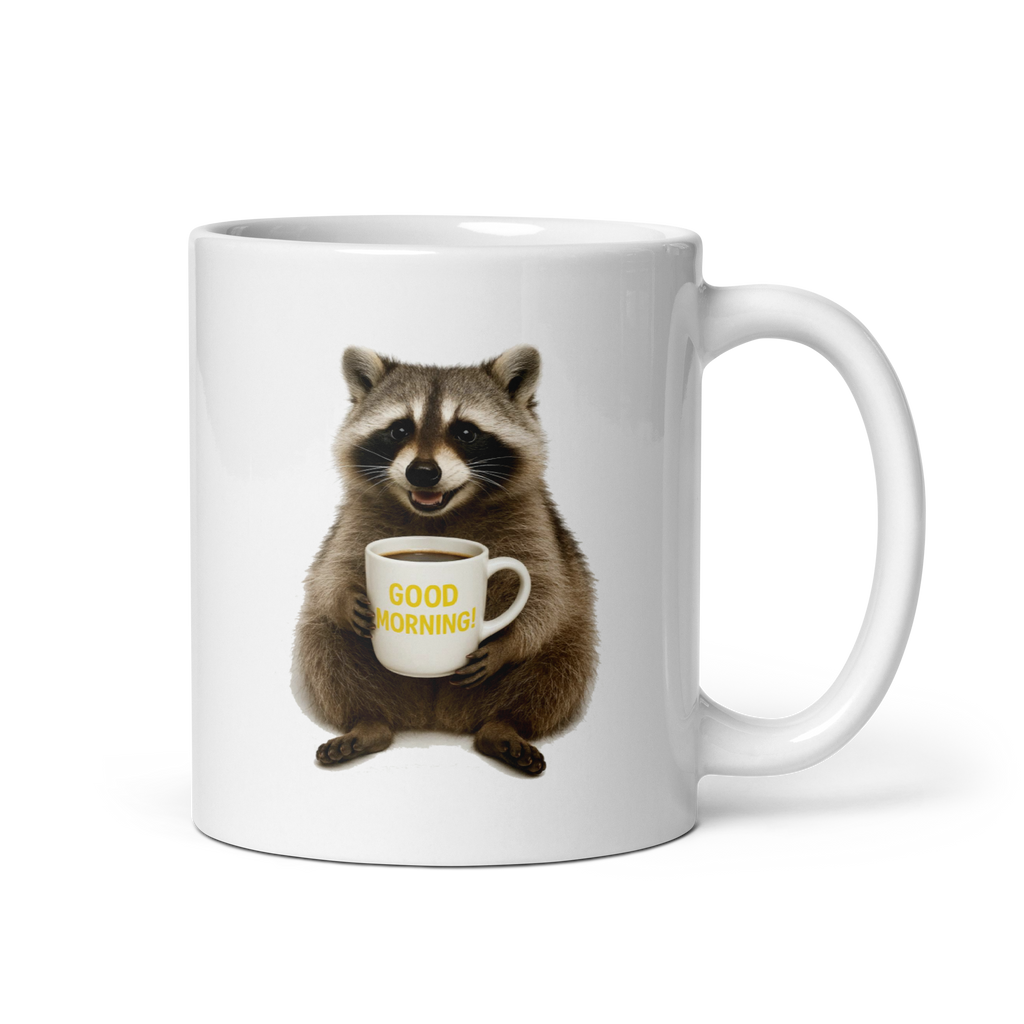 Raccoon Good Morning Ceramic Mug