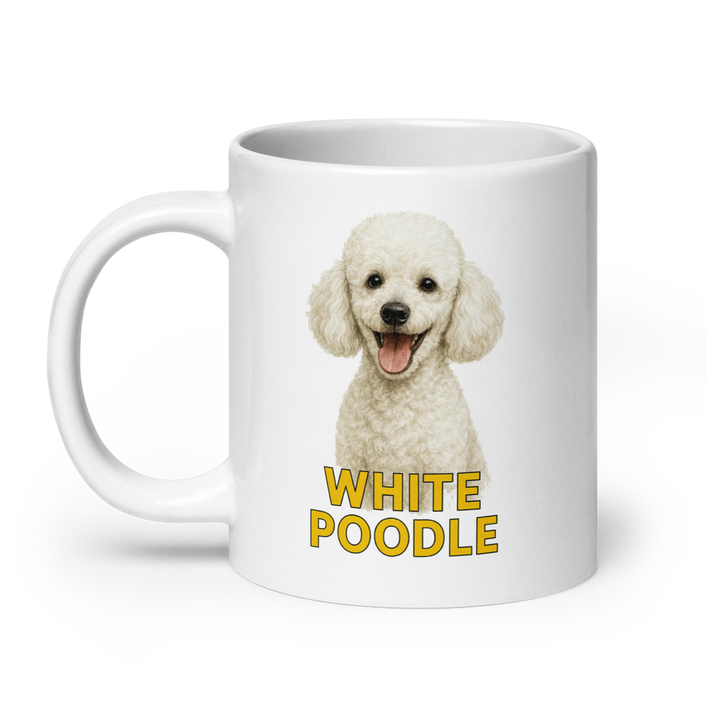 White Poodle Ceramic Mug