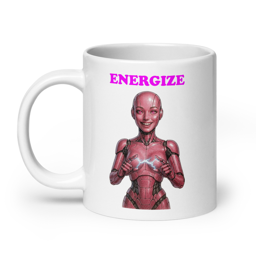 Android Woman Arcing Mug-Pink