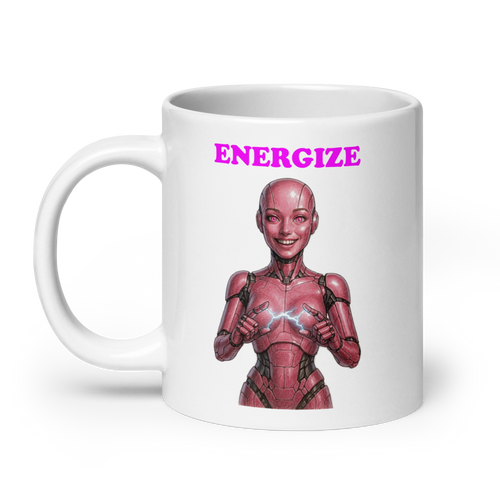 Android Woman Arcing Mug-Pink