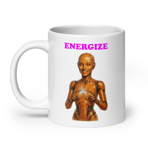 Android Woman Arcing Mug-Orange