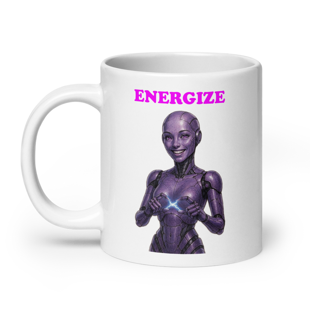 Android Woman Arcing Mug-Purple