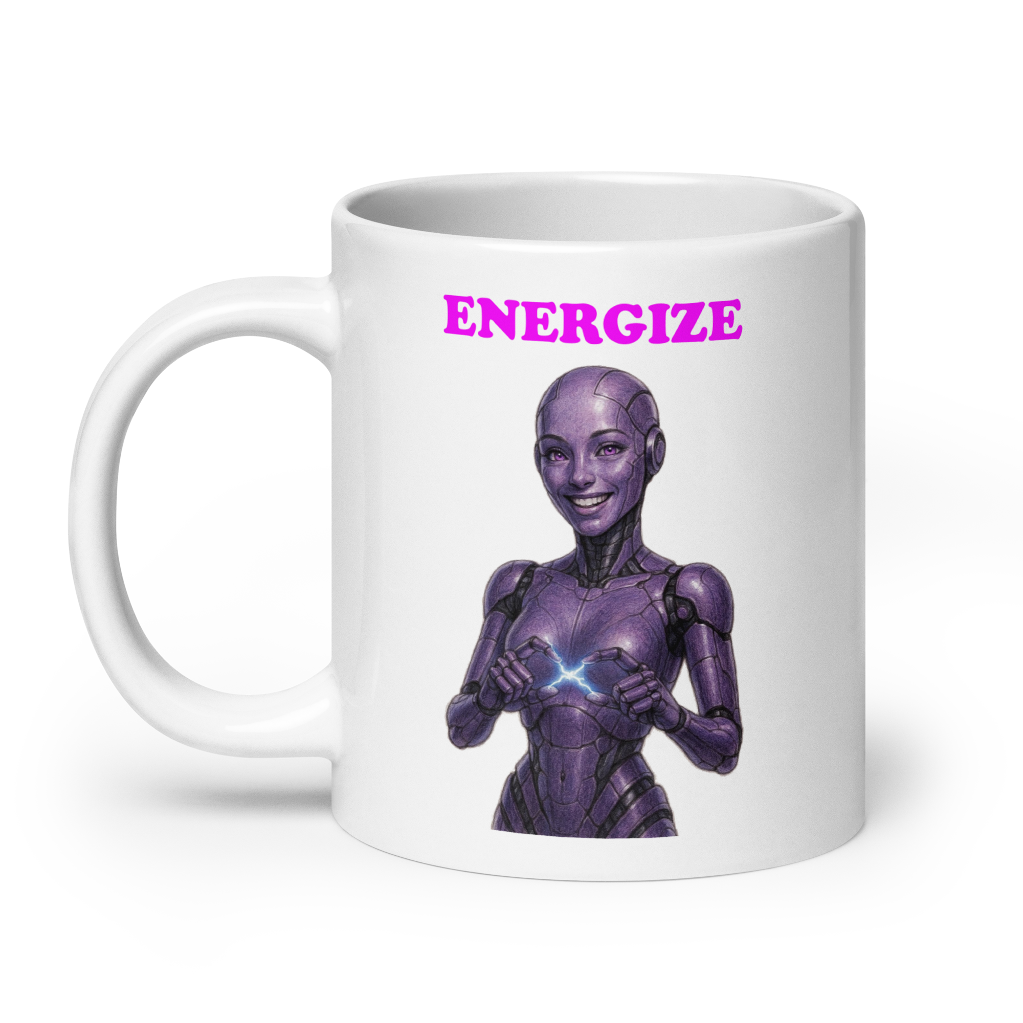 Android Woman Arcing Mug-Purple