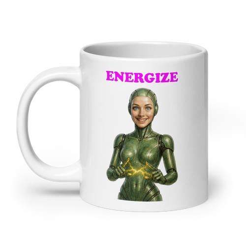 Android Woman Arcing Mug-Green
