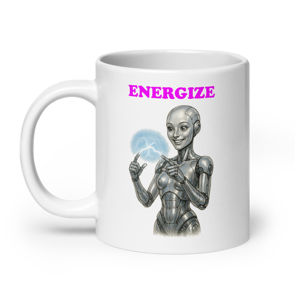 Android Woman Arcing Mug-Platinum