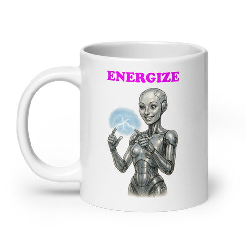 Android Woman Arcing Mug-Platinum