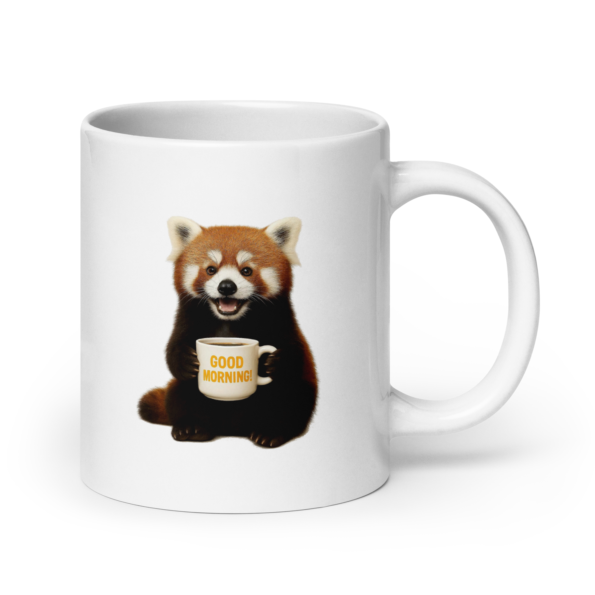 Red Panda Good Morning Ceramic Mug